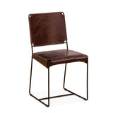 New York 18" Dining Chair in Chocolate Leather and Iron, Set of 2 by Home Trends & Design at Eve Furniture