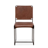 New York 18" Dining Chair in Tobacco Leather and Iron, Set of 2 by Home Trends & Design at Eve Furniture