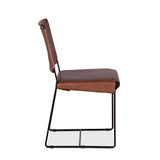 New York 18" Dining Chair in Tobacco Leather and Iron, Set of 2 by Home Trends & Design at Eve Furniture