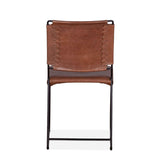 New York 18" Dining Chair in Tobacco Leather and Iron, Set of 2 by Home Trends & Design at Eve Furniture