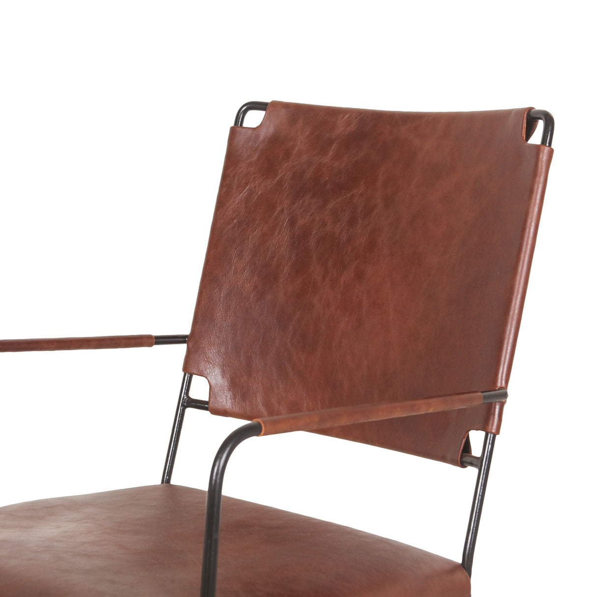 New York 20" Dining Armchair in Tobacco Leather by Home Trends & Design at Eve Furniture