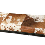 New York 54" Bench in Brown Cowhide Leather and Iron