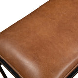 New York 62" Bench in Cognac Leather and Iron by Home Trends & Design at Eve Furniture