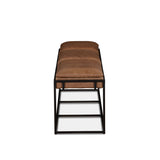 New York 62" Bench in Cognac Leather and Iron