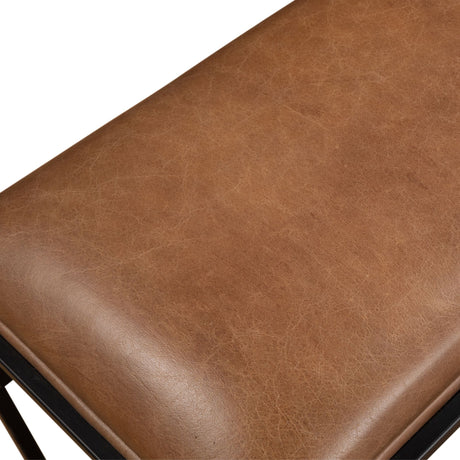 New York 62" Bench in Cognac Leather and Iron by Home Trends & Design at Eve Furniture