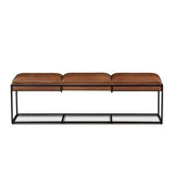 New York 62" Bench in Cognac Leather and Iron by Home Trends & Design at Eve Furniture