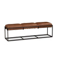 New York 62" Bench in Cognac Leather and Iron