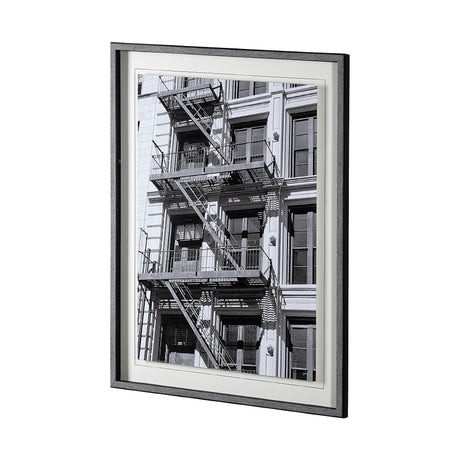 New York Fire Escape by Susan Vizary Photoy Hand Embelished Framed Photo Art Print Matted under Glas by Mercana at Eve Furniture