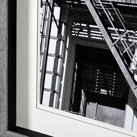 New York Fire Escape by Susan Vizary Photoy Hand Embelished Framed Photo Art Print Matted under Glas by Mercana at Eve Furniture