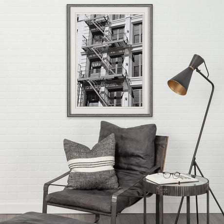 New York Fire Escape by Susan Vizary Photoy Hand Embelished Framed Photo Art Print Matted under Glas by Mercana at Eve Furniture