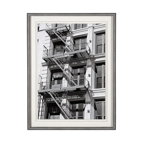 New York Fire Escape by Susan Vizary Photoy Hand Embelished Framed Photo Art Print Matted under Glas by Mercana at Eve Furniture