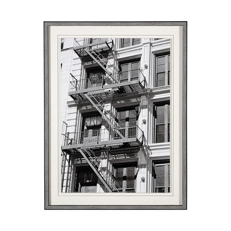 New York Fire Escape by Susan Vizary Photoy Hand Embelished Framed Photo Art Print Matted under Glas by Mercana at Eve Furniture