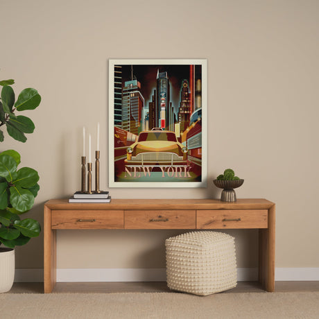 New York Go USA (L) by Mercana Studio a Hand Embellished Decograph Framed Art Print by Mercana at Eve Furniture