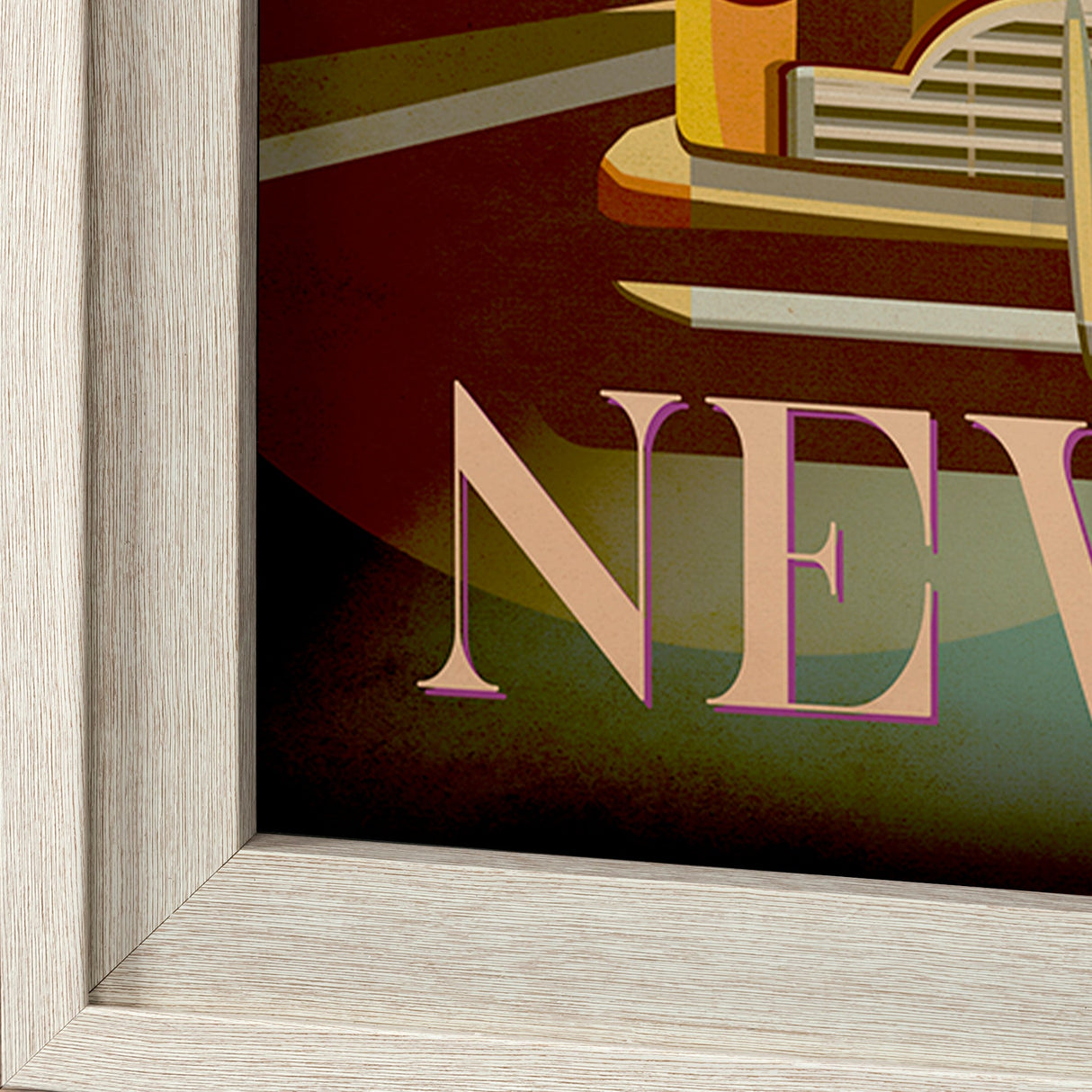New York Go USA (XL) by Mercana Studio a Hand Embellished Decograph Framed Art Print under Glass by Mercana at Eve Furniture