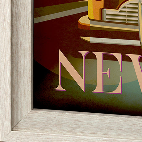 New York Go USA (XL) by Mercana Studio a Hand Embellished Decograph Framed Art Print under Glass by Mercana at Eve Furniture