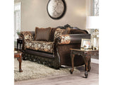 Newdale Brown/Gold Sofa & Loveseat by Furniture of America at Eve Furniture