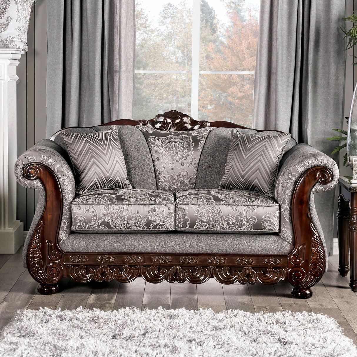 Newdale Gray Sofa & Loveseat by Furniture of America at Eve Furniture