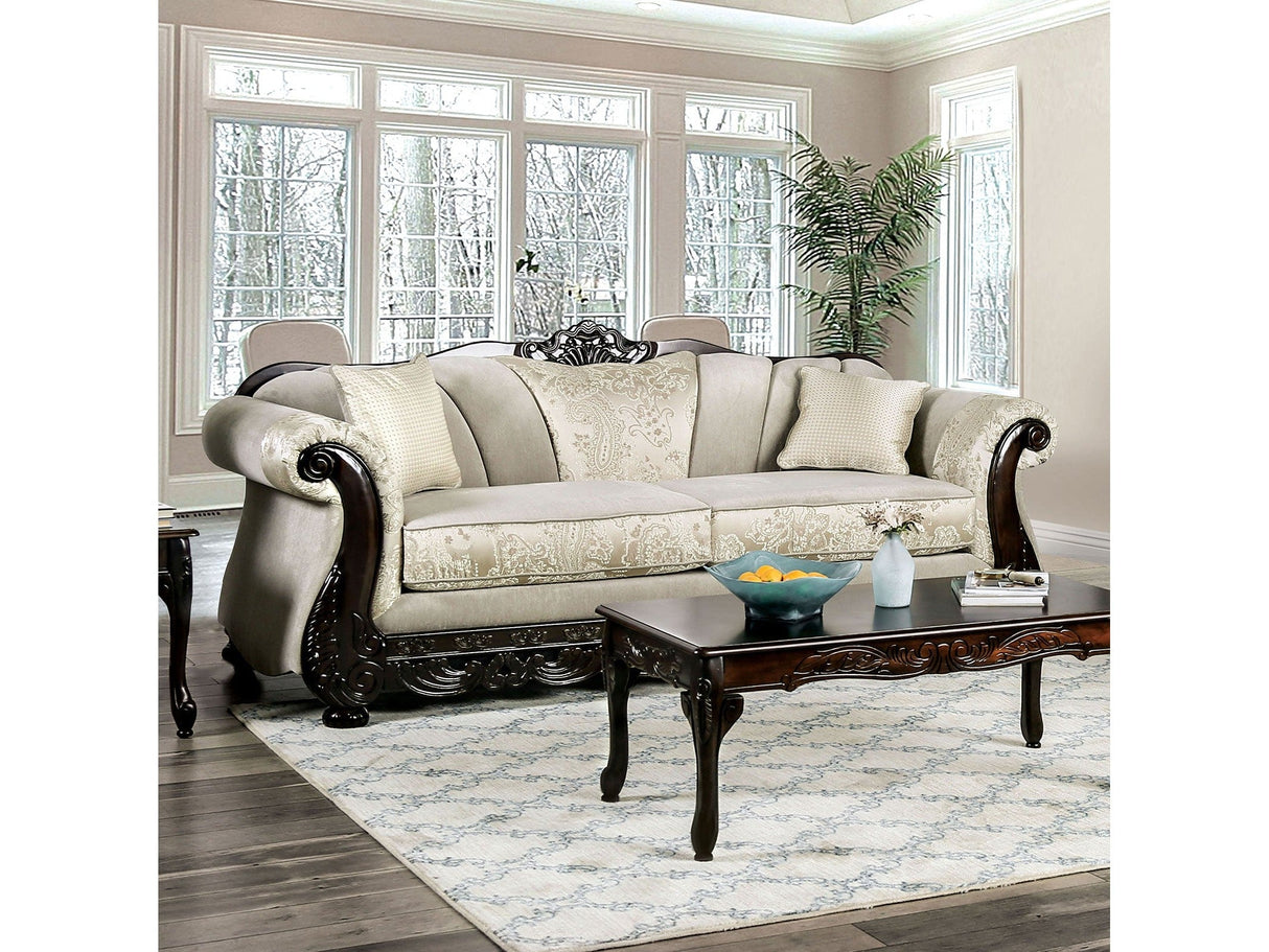 Newdale Ivory Sofa & Loveseat by Furniture of America at Eve Furniture