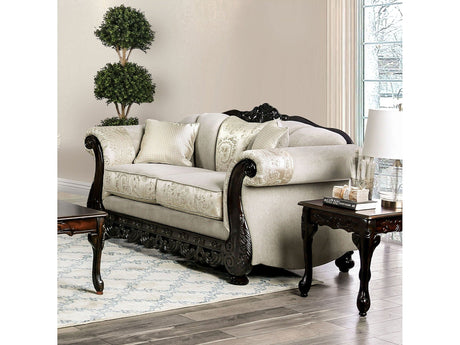 Newdale Ivory Sofa & Loveseat by Furniture of America at Eve Furniture