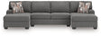 Newellen Greystone 3-Piece Double Chaise Sectional by Ashley at Eve Furniture