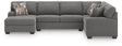 Newellen Greystone 3-Piece Left Arm Facing Sectional by Ashley at Eve Furniture