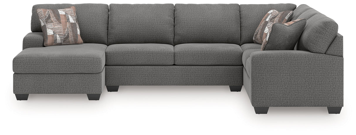 Newellen Greystone 3-Piece Left Arm Facing Sectional by Ashley at Eve Furniture