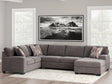 Newellen Greystone 3-Piece Right Arm Facing Sectional by Ashley at Eve Furniture
