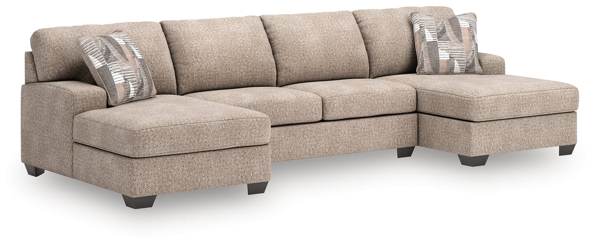 Newellen Hemp 3-Piece Double Chaise Sectional by Ashley at Eve Furniture