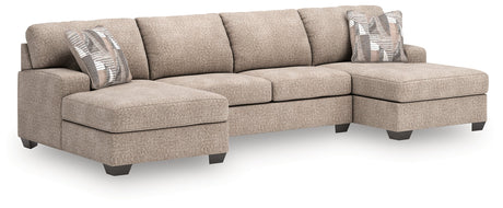 Newellen Hemp 3-Piece Double Chaise Sectional by Ashley at Eve Furniture