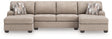 Newellen Hemp 3-Piece Double Chaise Sectional by Ashley at Eve Furniture