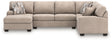 Newellen Hemp 3-Piece (LAF) Chaise Sleeper Sectional by Ashley at Eve Furniture