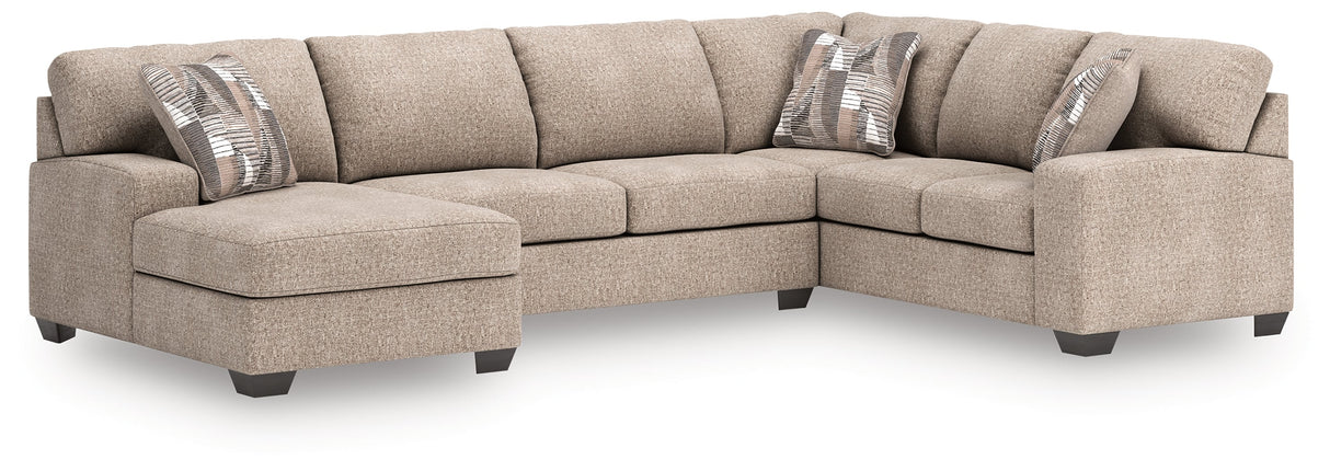 Newellen Hemp 3-Piece Left Arm Facing Sectional by Ashley at Eve Furniture