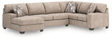 Newellen Hemp 3-Piece Left Arm Facing Sectional by Ashley at Eve Furniture