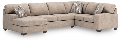 Newellen Hemp 3-Piece Left Arm Facing Sectional by Ashley at Eve Furniture