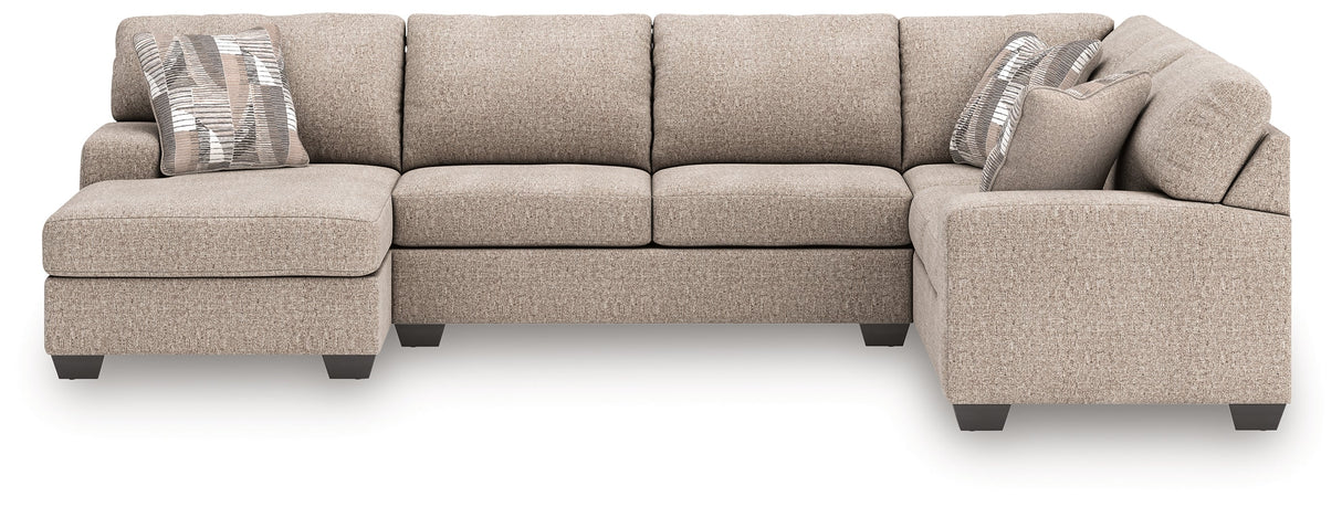 Newellen Hemp 3-Piece Left Arm Facing Sectional by Ashley at Eve Furniture