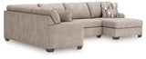 Newellen Hemp 3-Piece (RAF) Chaise Sleeper Sectional by Ashley at Eve Furniture