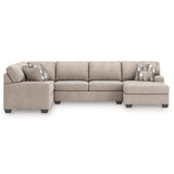 Newellen Hemp 3-Piece (RAF) Chaise Sleeper Sectional by Ashley at Eve Furniture