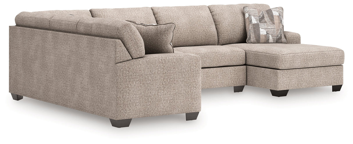 Newellen Hemp 3-Piece Right Arm Facing Sectional by Ashley at Eve Furniture