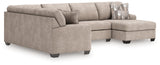 Newellen Hemp 3-Piece Right Arm Facing Sectional by Ashley at Eve Furniture