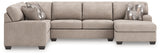 Newellen Hemp 3-Piece Right Arm Facing Sectional by Ashley at Eve Furniture