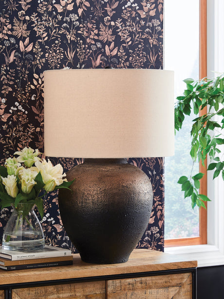 Newgerhard Brown/Black Table Lamp by Ashley at Eve Furniture