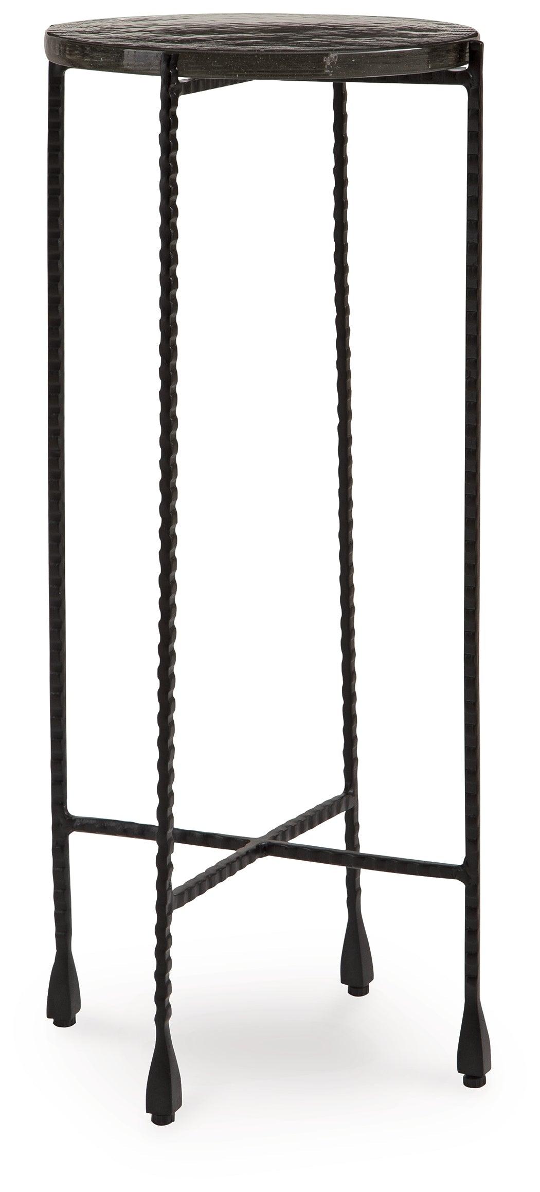 Newgoren Clear/Black Accent Table by Ashley at Eve Furniture