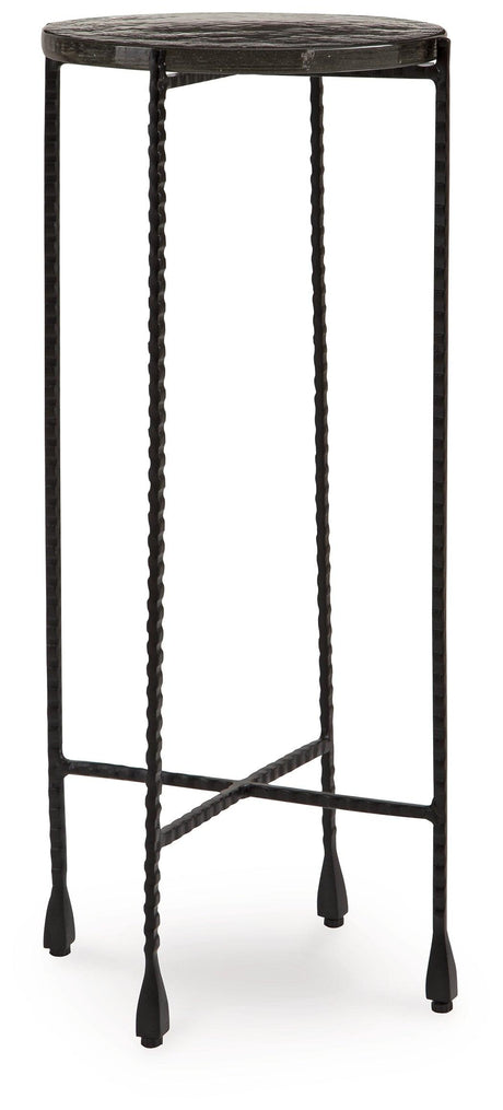 Newgoren Clear/Black Accent Table by Ashley at Eve Furniture