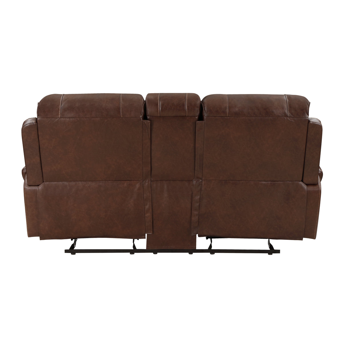 Newnan Brown Double Glider Reclining Loveseat with Center Console by Homelegance at Eve Furniture
