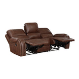 Newnan Brown Double Reclining Living Room Set by Homelegance at Eve Furniture