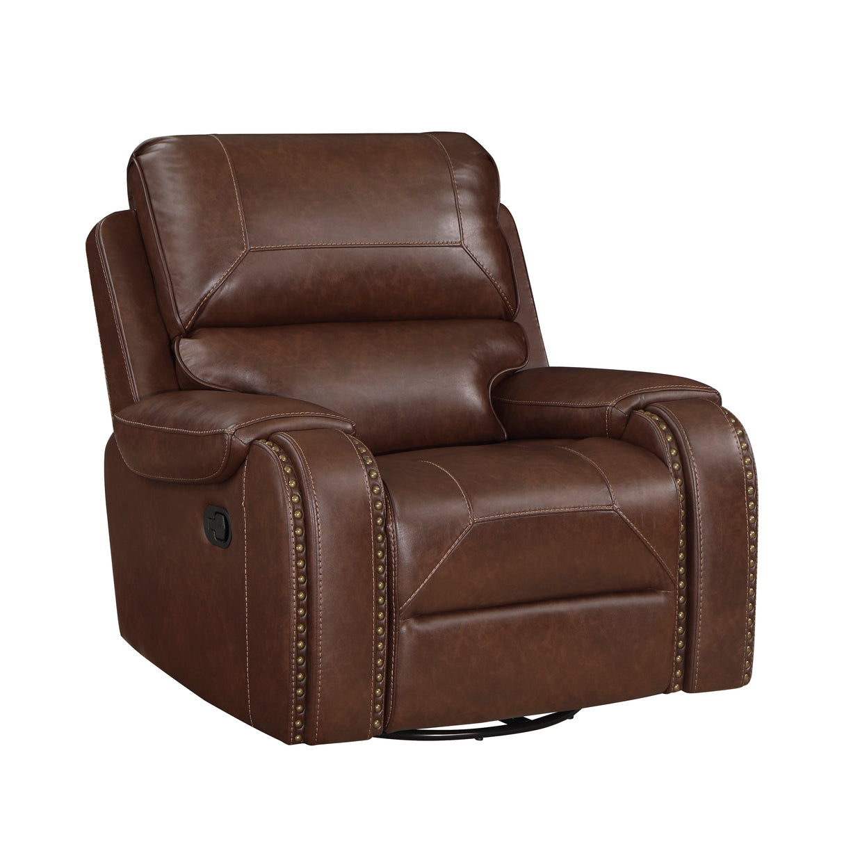 Newnan Brown Swivel Glider Reclining Chair by Homelegance at Eve Furniture