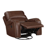 Newnan Brown Swivel Glider Reclining Chair by Homelegance at Eve Furniture