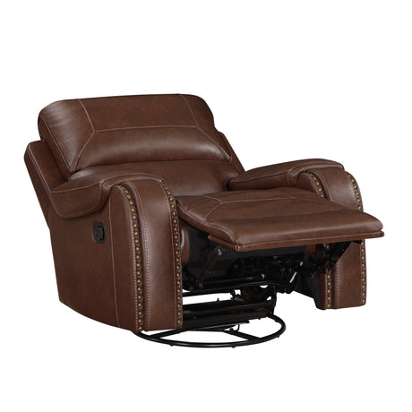 Newnan Brown Swivel Glider Reclining Chair by Homelegance at Eve Furniture