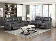 Newnan Gray Double Reclining Living Room Set by Homelegance at Eve Furniture
