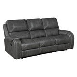 Newnan Gray Double Reclining Living Room Set by Homelegance at Eve Furniture